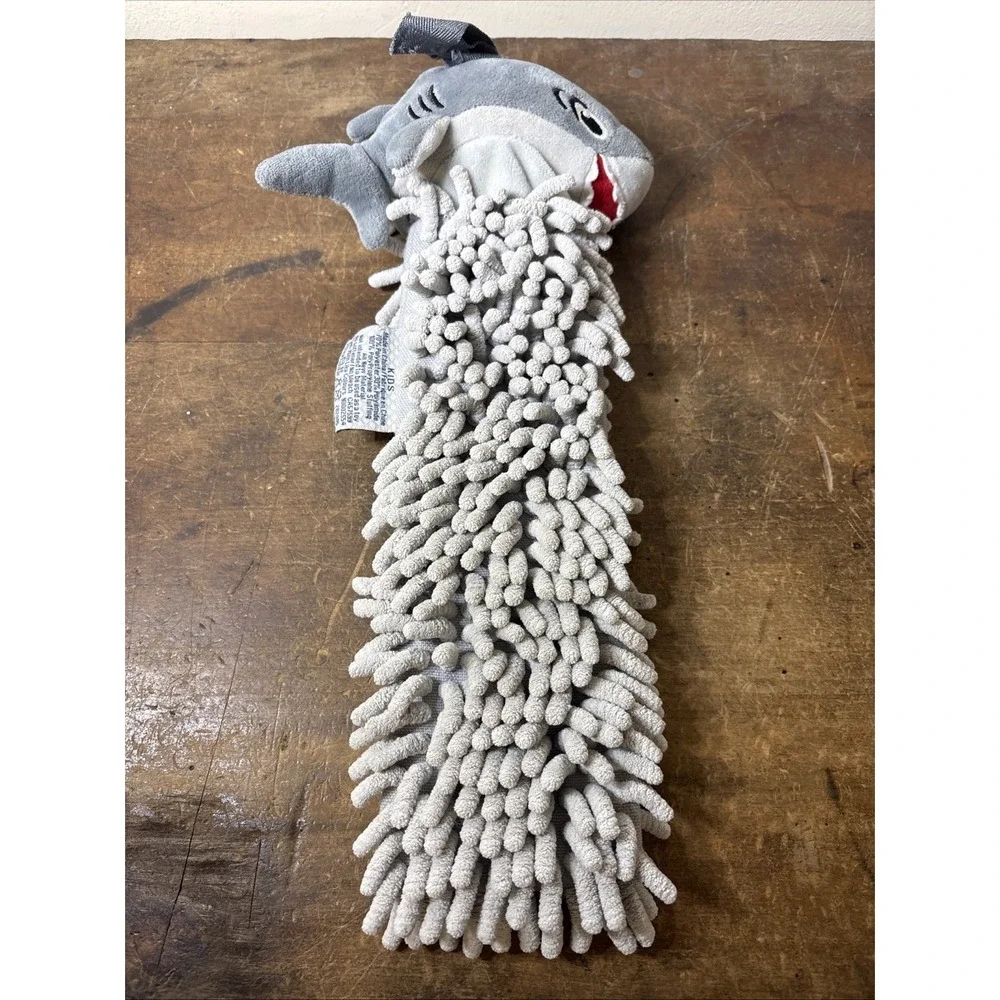Norwex Kids Pet to Dry Shark Hand Towel Cloth with Baclock Microfiber Chenille